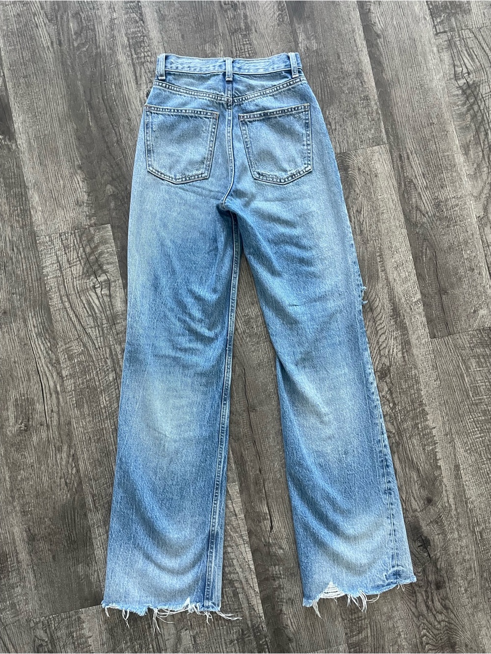 Zara TRF High Waisted Jeans Distressed Size 0 - Picture 7 of 7